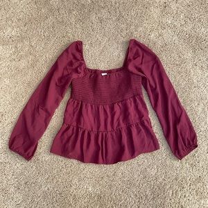 NWOT Paper Crane Smocked Top